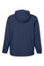 North End NE810 Mens Aura Lightweight 1/4 Zip Packable Hooded Anorak Jacket Classic Navy Blue/Carbon Grey Flat Back