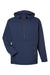 North End NE810 Mens Aura Lightweight 1/4 Zip Packable Hooded Anorak Jacket Classic Navy Blue/Carbon Grey Flat Front