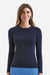 Onna NN370 Womens Unstoppable Long Sleeve Fresh Underscrub Base Layer Heather Navy Blue Model Front