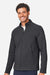 North End NE727 Mens Spirit Textured Full Zip Sweatshirt w/ Pockets Heather Black Model Side