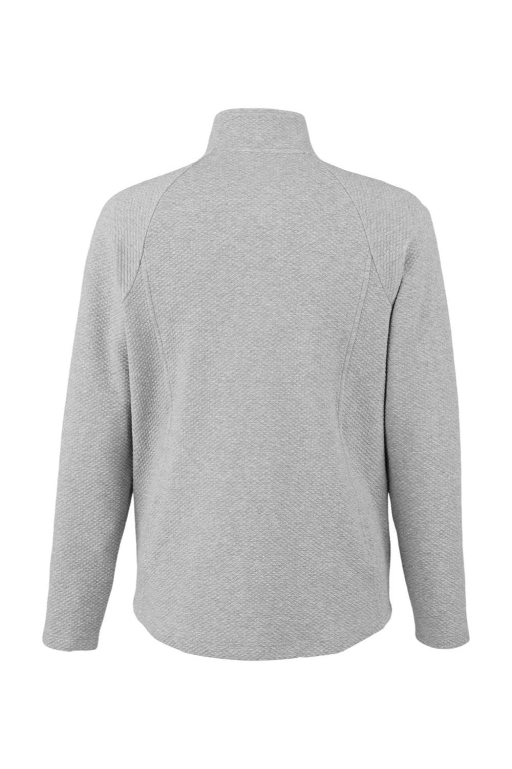 North End NE727 Mens Spirit Textured Full Zip Sweatshirt w/ Pockets Heather Platinum Grey Flat Back