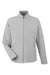 North End NE727 Mens Spirit Textured Full Zip Sweatshirt w/ Pockets Heather Platinum Grey Flat Front