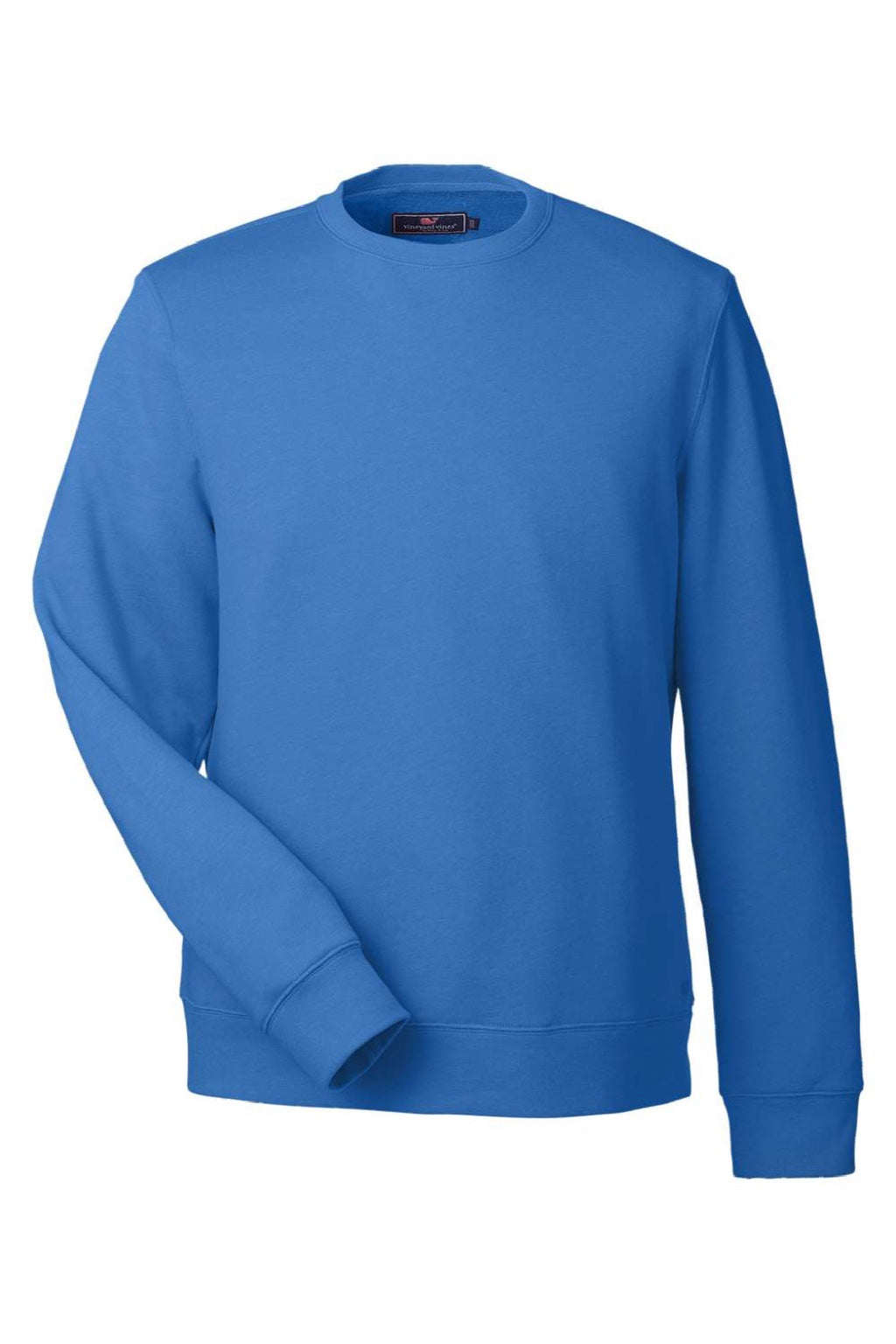 Vineyard Vines K002711 Mens Garment Dyed Crewneck Sweatshirt Kingfisher Blue Flat Front