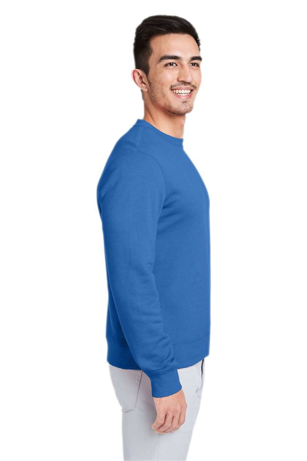 Vineyard Vines K002711 Mens Garment Dyed Crewneck Sweatshirt Kingfisher Blue Model Side