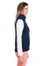 Vineyard Vines O001411 Womens Mountain Sweater Fleece Full Zip Vest Vineyard Navy Blue Model Side