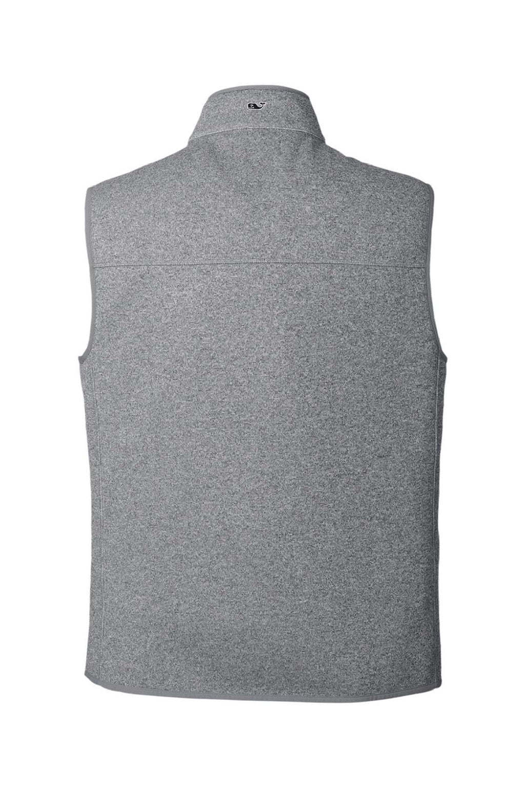 Vineyard Vines K002713 Mens Mountain Sweater Fleece Full Zip Vest Heather Grey Flat Back