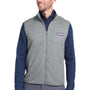 Vineyard Vines Mens Mountain Sweater Fleece Moisture Wicking Full Zip Vest - Heather Grey - New