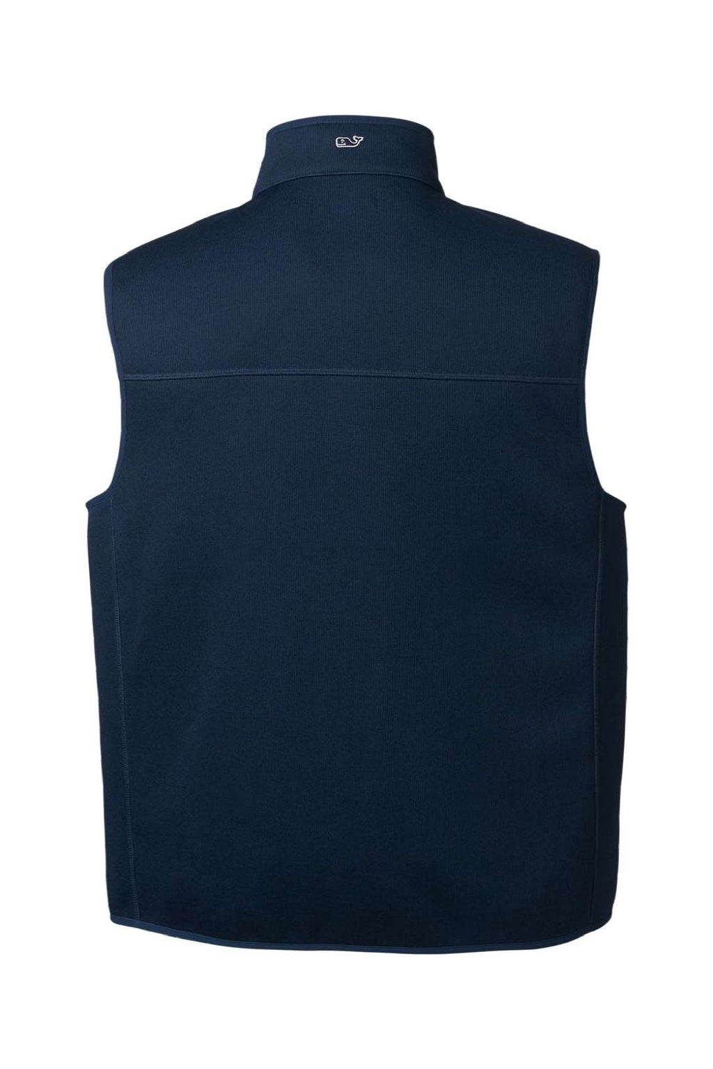Vineyard Vines K002713 Mens Mountain Sweater Fleece Full Zip Vest Vineyard Navy Blue Flat Back