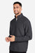 North End NE725 Mens Spirit Textured 1/4 Zip Sweatshirt Heather Black Model Side