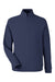 North End NE725 Mens Spirit Textured 1/4 Zip Sweatshirt Heather Classic Navy Blue Flat Front