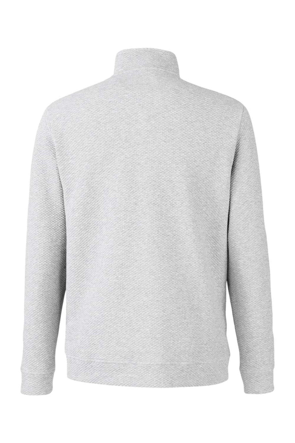 North End NE725 Mens Spirit Textured 1/4 Zip Sweatshirt Heather Platinum Grey Flat Back