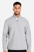 North End NE725 Mens Spirit Textured 1/4 Zip Sweatshirt Heather Platinum Grey Model Front