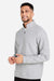 North End NE725 Mens Spirit Textured 1/4 Zip Sweatshirt Heather Platinum Grey Model Side