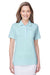 Vineyard Vines G001320 Womens Fanshell Short Sleeve Polo Shirt Crystal Blue Model Front