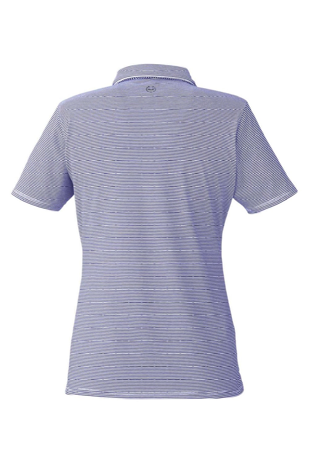 Vineyard Vines G001320 Womens Fanshell Short Sleeve Polo Shirt Deep Bay Blue/White Cap Flat Back