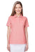 Vineyard Vines G001320 Womens Fanshell Short Sleeve Polo Shirt White Cap/Fiery Coral Model Front