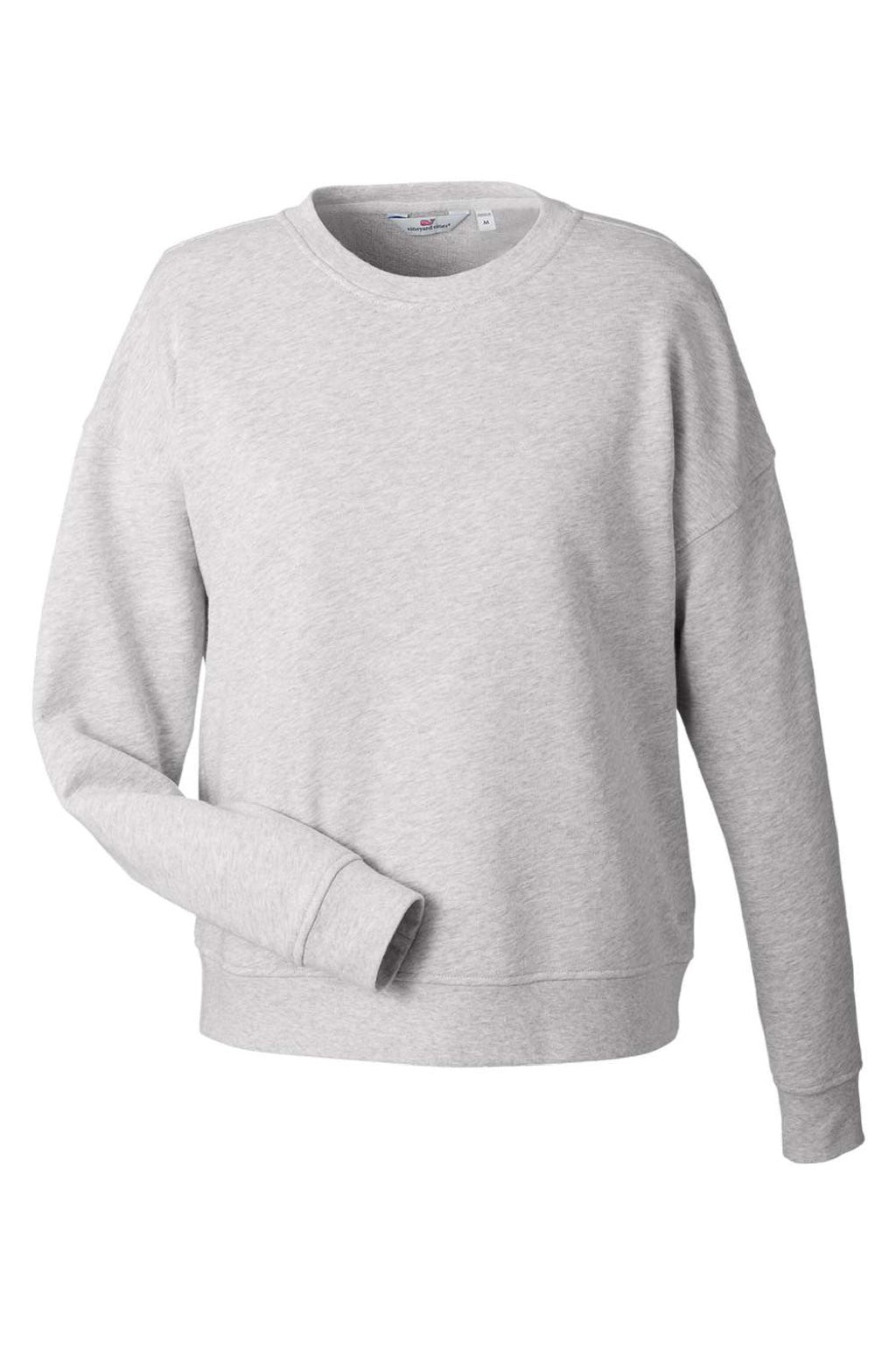 Vineyard Vines K002794 Womens Garment Dyed Crewneck Sweatshirt Heather Grey Flat Front