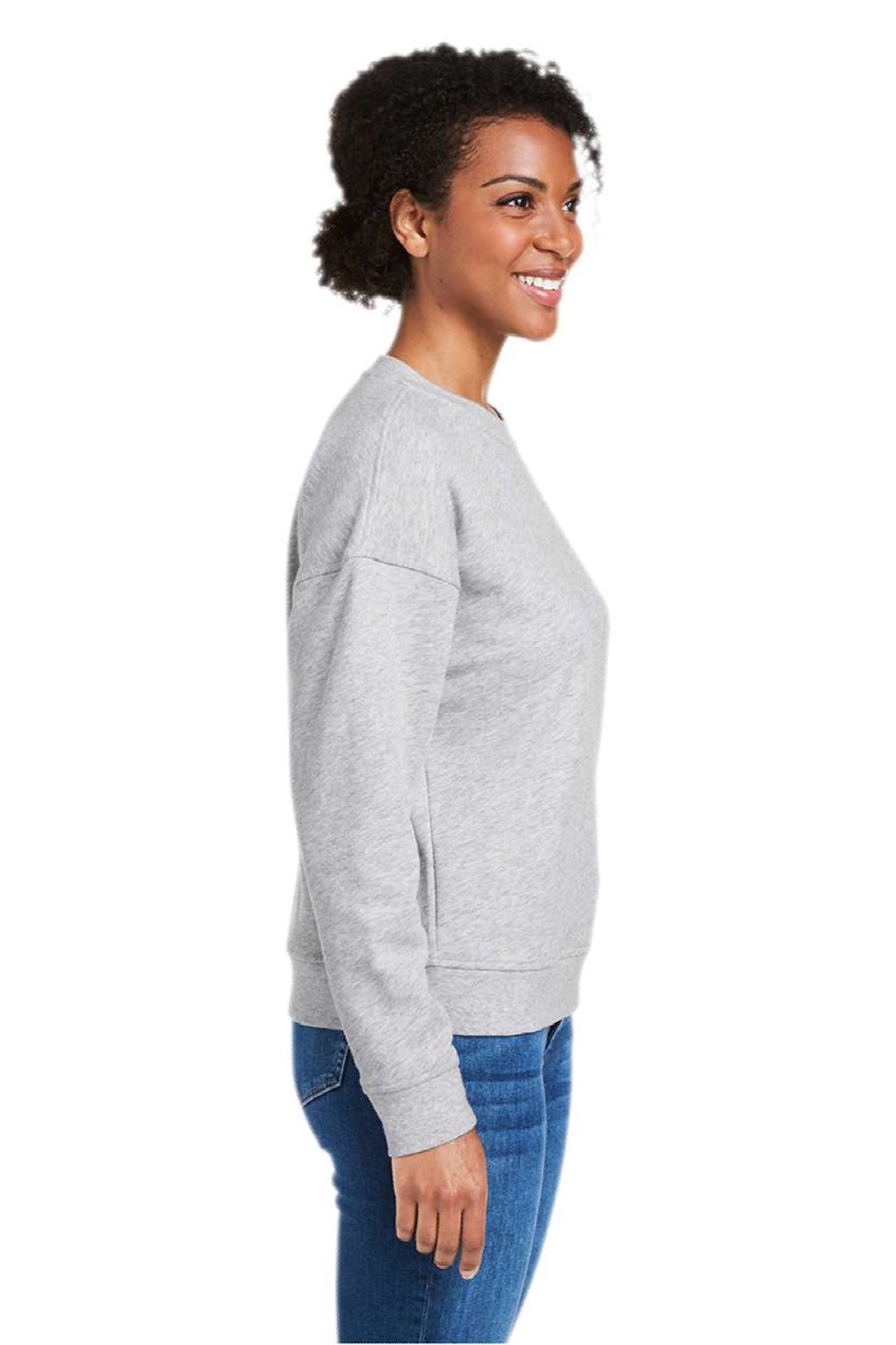 Vineyard Vines K002794 Womens Garment Dyed Crewneck Sweatshirt Heather Grey Model Side
