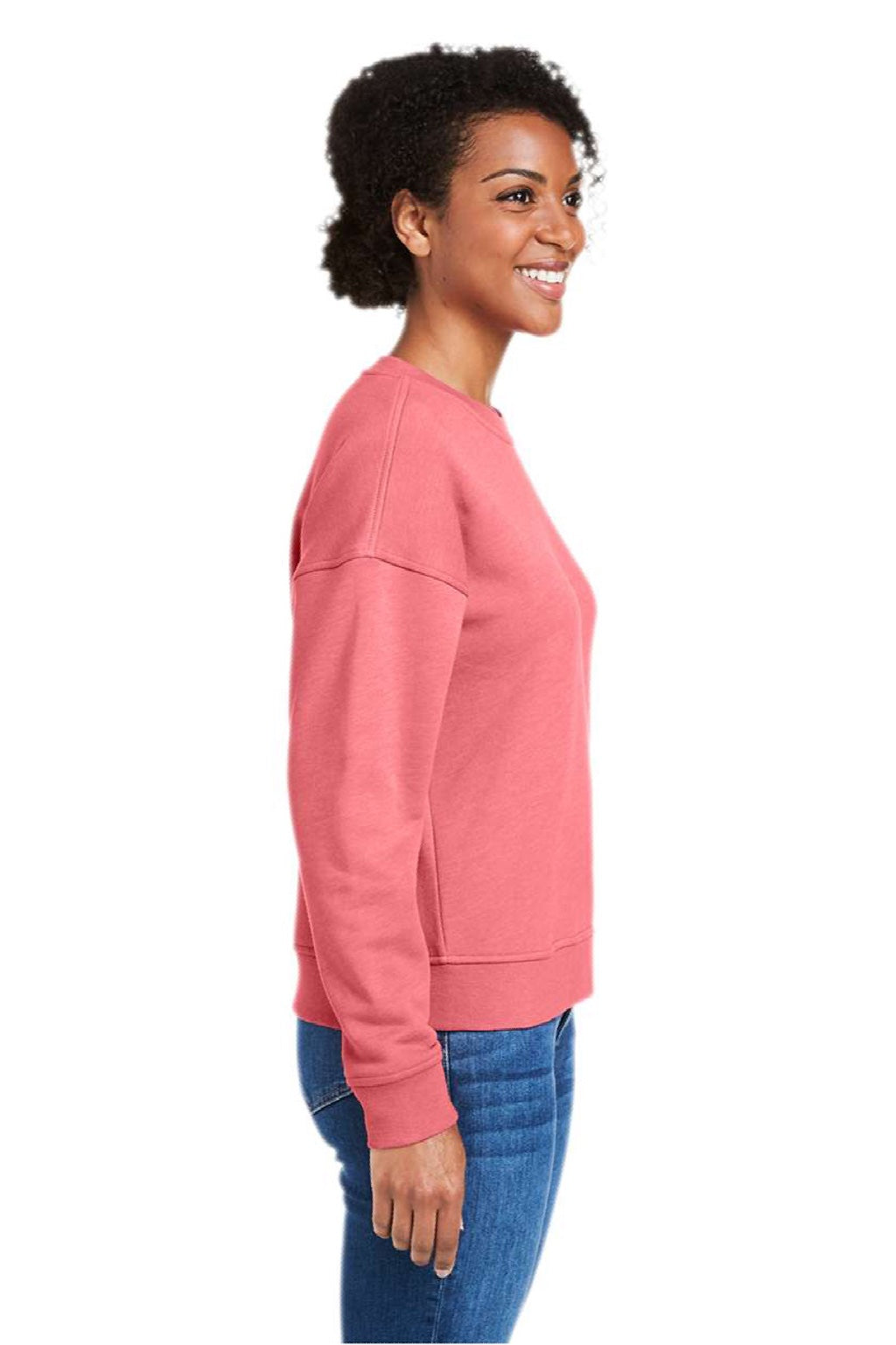 Vineyard Vines K002794 Womens Garment Dyed Crewneck Sweatshirt Jetty Red Model Side