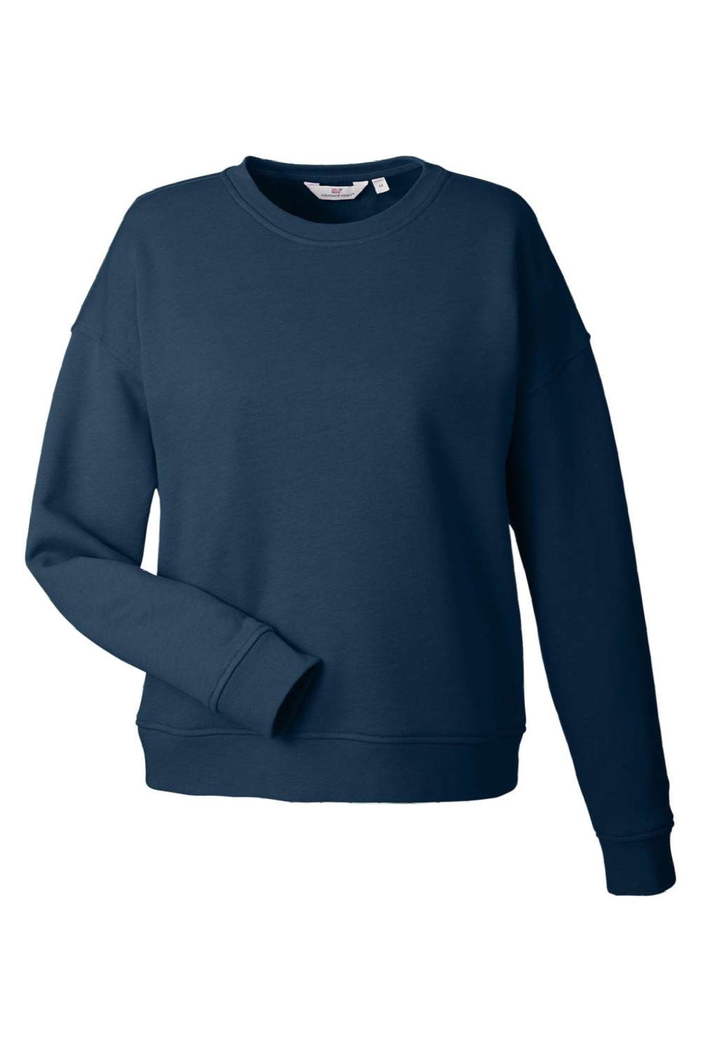 Vineyard Vines K002794 Womens Garment Dyed Crewneck Sweatshirt Vineyard Navy Blue Flat Front