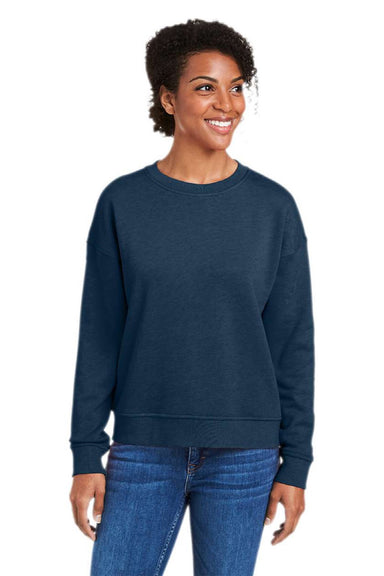 Vineyard Vines K002794 Womens Garment Dyed Crewneck Sweatshirt Vineyard Navy Blue Model Front