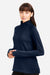 North End NE200W Womens Rhythm Waffle Sweatshirt w/ Pouch Pocket Classic Navy Blue Model Side