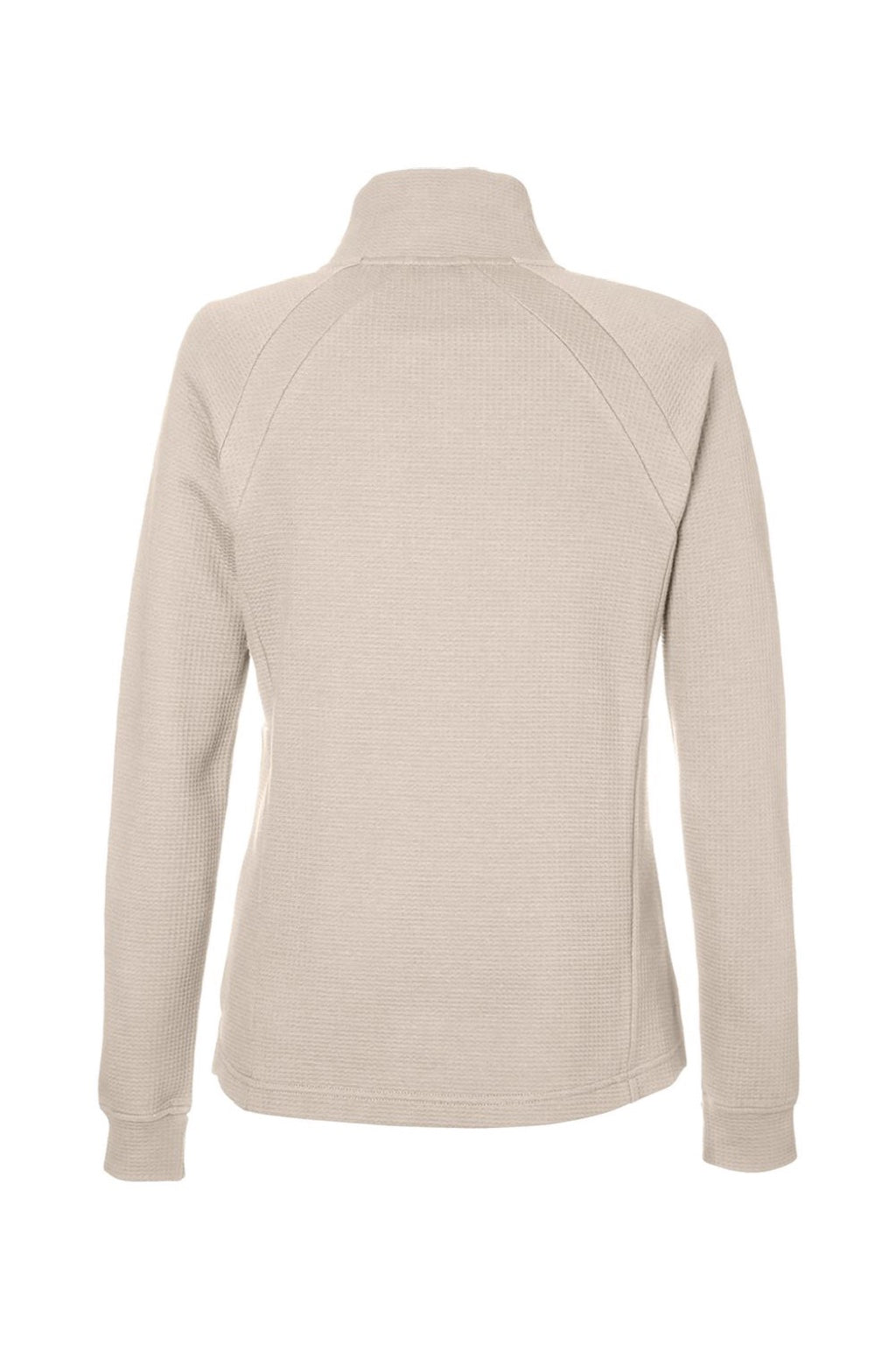 North End NE200W Womens Rhythm Waffle Sweatshirt w/ Pouch Pocket Oatmeal Flat Back