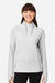 North End NE200W Womens Rhythm Waffle Sweatshirt w/ Pouch Pocket Platinum Grey Model Front