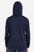 North End NE75W Womens Network Lightweight Full Zip Hooded Jacket Heather Classic Navy Blue Model Back