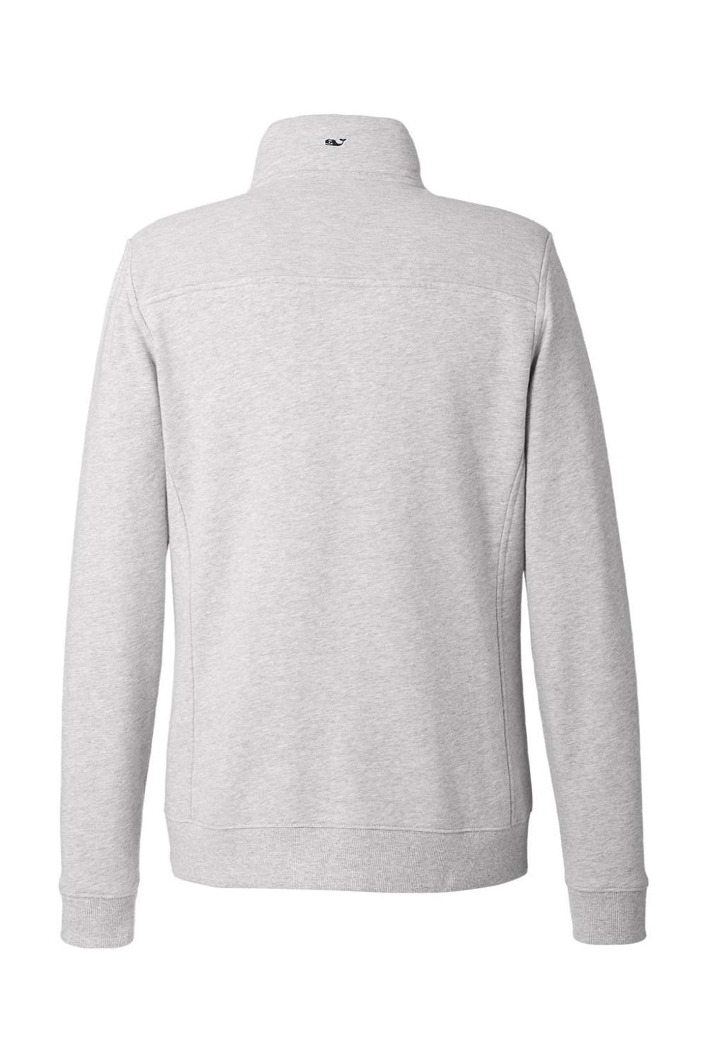 Vineyard Vines K002795 Womens Collegiate Shep 1/4 Zip Sweatshirt Heather Grey Flat Back