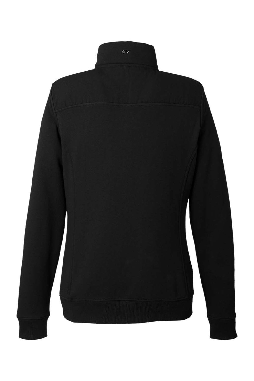 Vineyard Vines K002795 Womens Collegiate Shep 1/4 Zip Sweatshirt Jet Black Flat Back