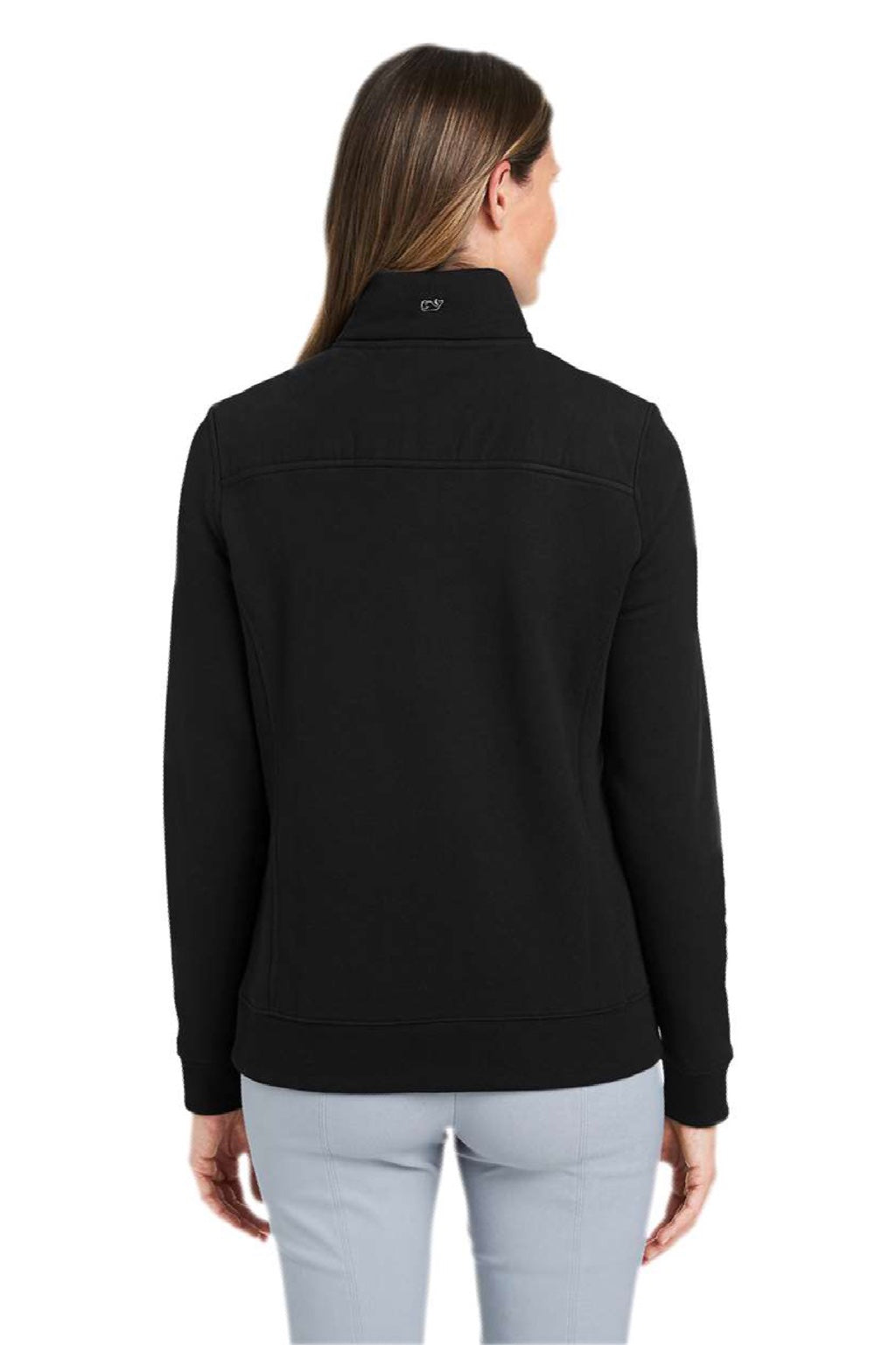 Vineyard Vines K002795 Womens Collegiate Shep 1/4 Zip Sweatshirt Jet Black Model Back