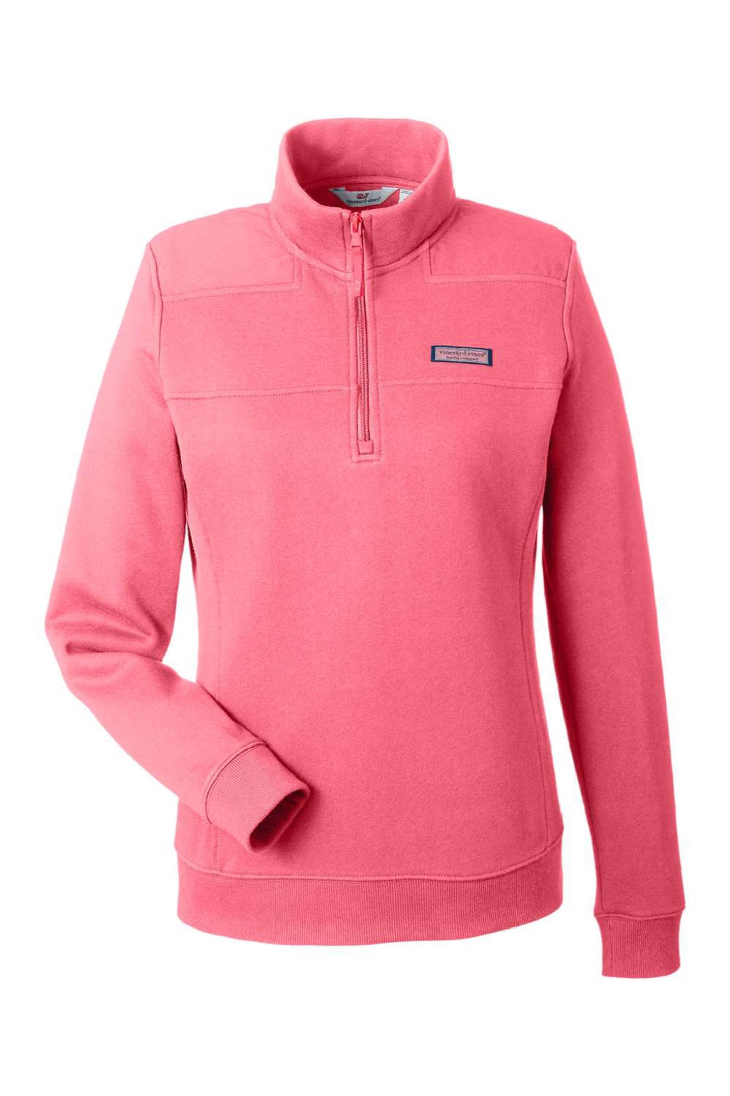 Vineyard Vines K002795 Womens Collegiate Shep 1/4 Zip Sweatshirt Jetty Red Flat Front