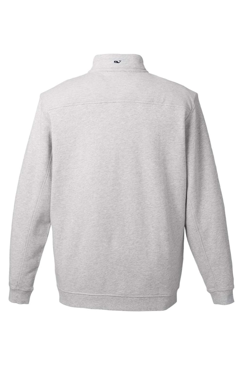 Vineyard Vines K002712 Mens Collegiate Shep 1/4 Zip Sweatshirt Heather Grey Flat Back