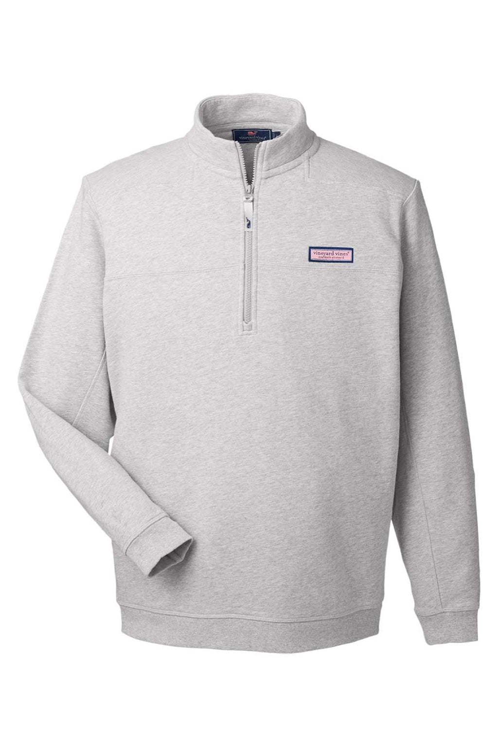 Vineyard Vines K002712 Mens Collegiate Shep 1/4 Zip Sweatshirt Heather Grey Flat Front