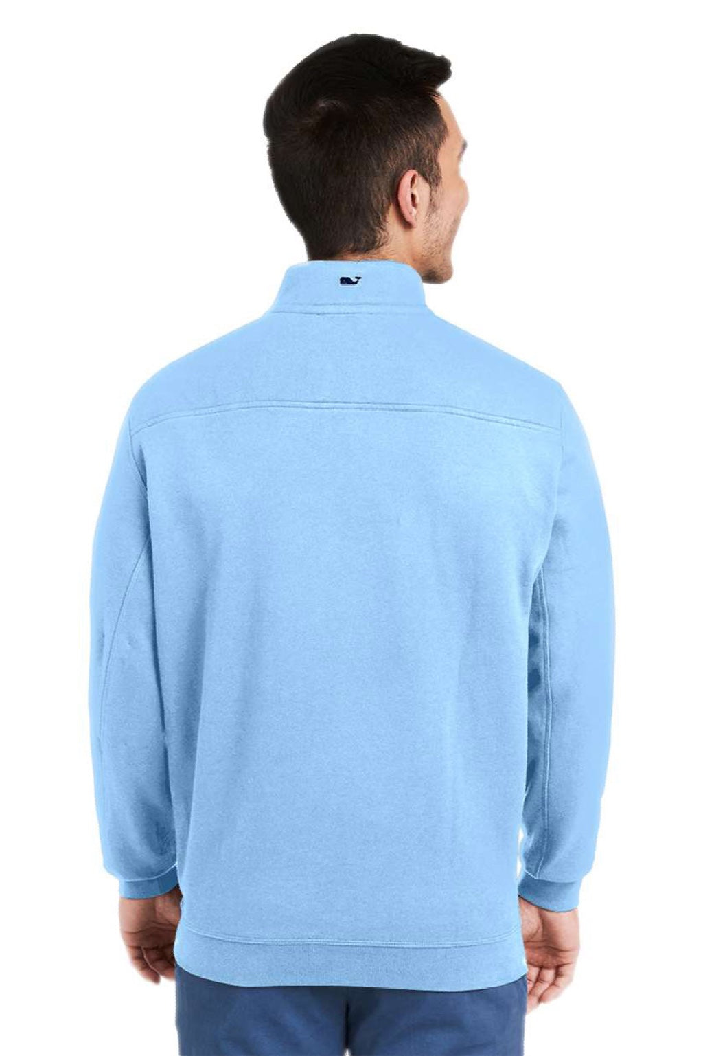 Vineyard Vines K002712 Mens Collegiate Shep 1/4 Zip Sweatshirt Jake Blue Model Back