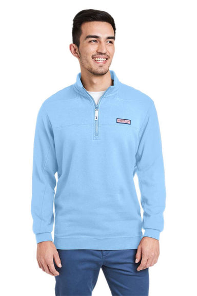 Vineyard Vines K002712 Mens Collegiate Shep 1/4 Zip Sweatshirt Jake Blue Model Front