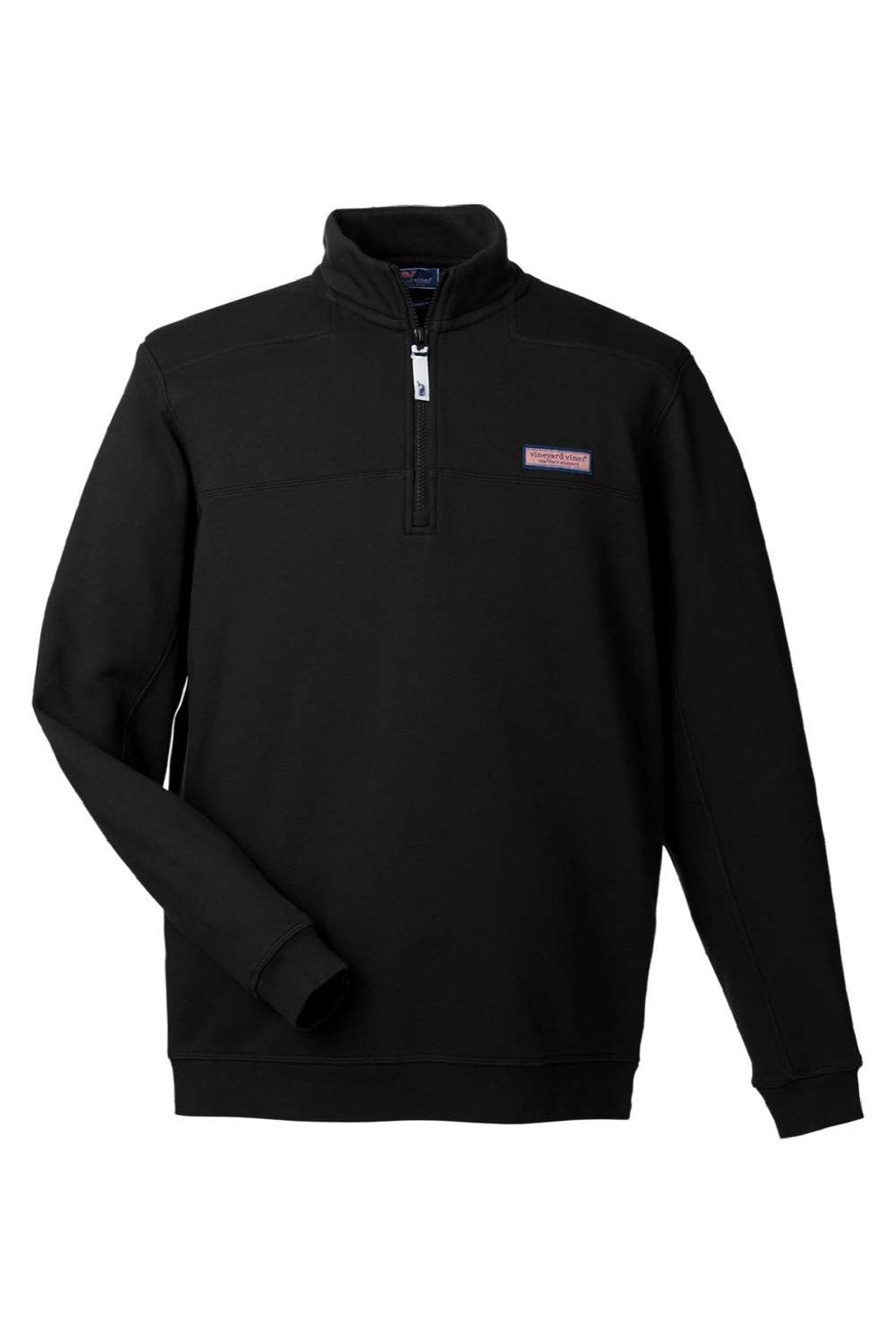 Vineyard Vines K002712 Mens Collegiate Shep 1/4 Zip Sweatshirt Jet Black Flat Front
