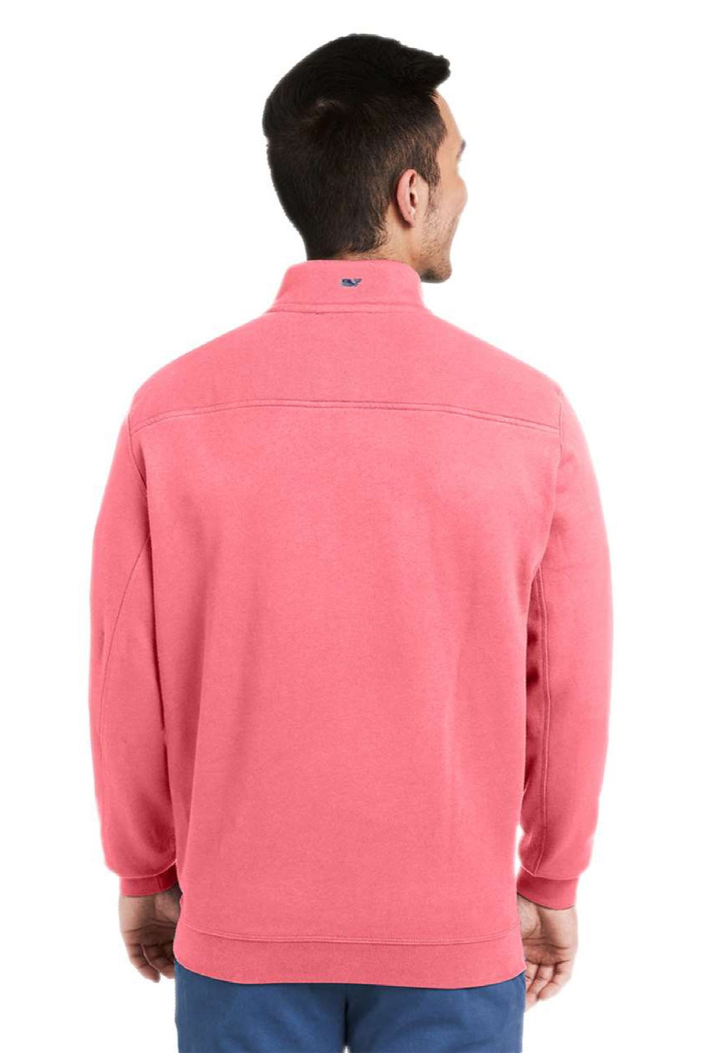 Vineyard Vines K002712 Mens Collegiate Shep 1/4 Zip Sweatshirt Jetty Red Model Back