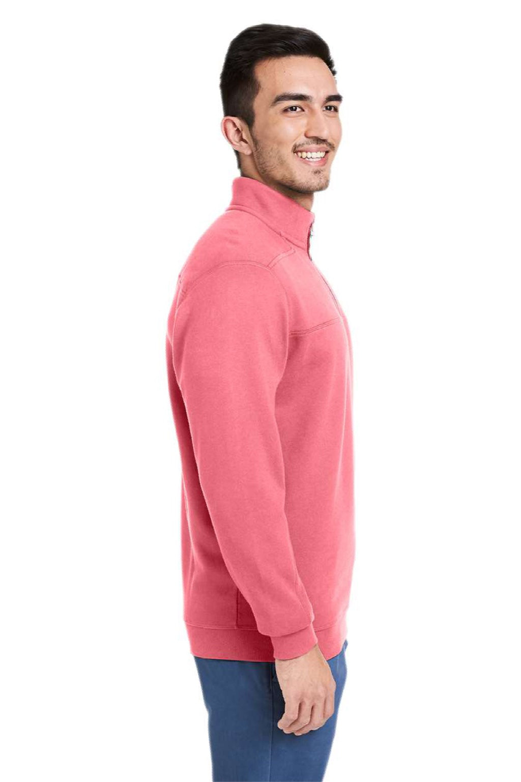 Vineyard Vines K002712 Mens Collegiate Shep 1/4 Zip Sweatshirt Jetty Red Model Side