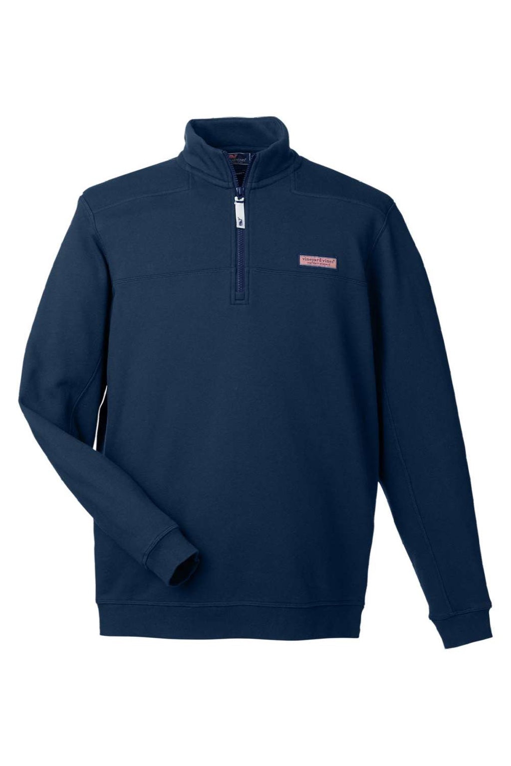 Vineyard Vines K002712 Mens Collegiate Shep 1/4 Zip Sweatshirt Vineyard Navy Blue Flat Front