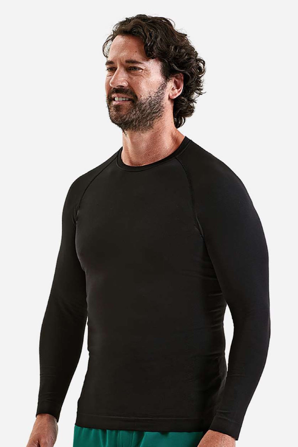 Onna NN270 Mens Unstoppable Fresh Long Sleeve Underscrub Base Layer Black Model Side