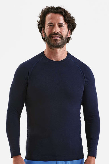 Onna NN270 Mens Unstoppable Fresh Long Sleeve Underscrub Base Layer Heather Navy Blue Model Front