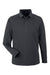 Harriton M208L Mens Charge Moisture Wicking Long Sleeve Polo Shirt Dark Charcoal Grey Flat Front