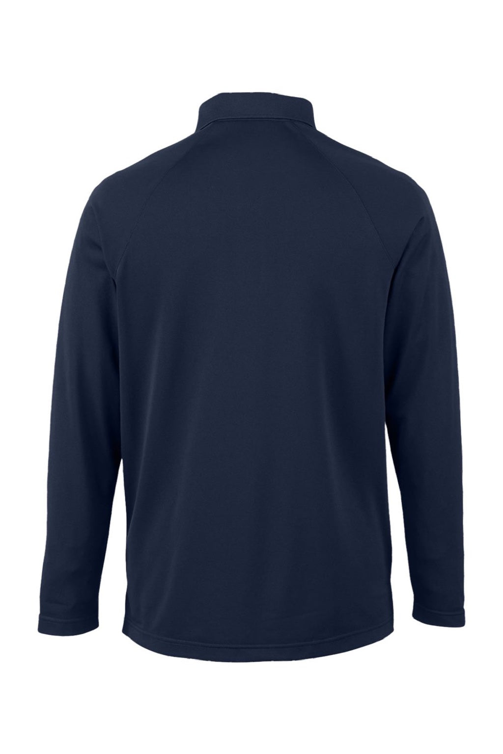 Harriton M208L Mens Charge Moisture Wicking Long Sleeve Polo Shirt Dark Navy Blue Flat Back