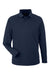 Harriton M208L Mens Charge Moisture Wicking Long Sleeve Polo Shirt Dark Navy Blue Flat Front