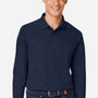 Harriton Mens Charge Moisture Wicking Long Sleeve Polo Shirt - Dark Navy Blue - Coming Soon