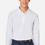 Harriton Mens Charge Moisture Wicking Long Sleeve Polo Shirt - White - Coming Soon
