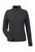 North End NE725W Womens Spirit Textured 1/4 Zip Sweatshirt w/ Pocket Heather Black Flat Front
