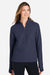 North End NE725W Womens Spirit Textured 1/4 Zip Sweatshirt w/ Pocket Heather Classic Navy Blue Model Front